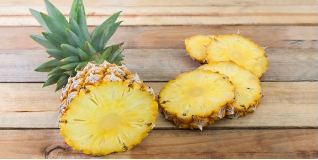 Pineapple contains lots of vitamin C, calcium, potassium, folate... Pineapple contains lots of vitamin C, calcium, potassium, folate...